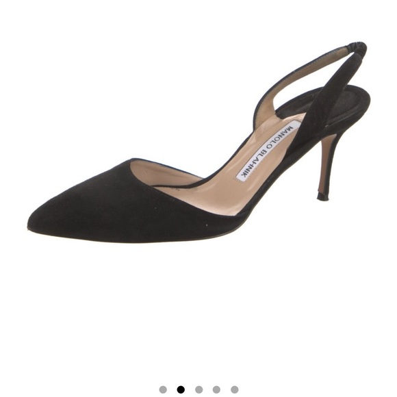 Manolo Blahnik Suede Slingback Pumps 8.5 (39) - Picture 2 of 5